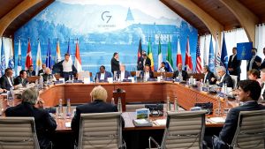 The Group of Seven leaders gather for a lunch at the Schloss Elmau hotel