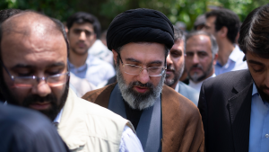 Mojtaba Khamenei, the son of Iran’s Supreme Leader Ayatollah Ali Khamenei, attends a Jerusalem day demonstration in Tehran on May 31, 2019.