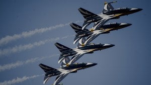 Republic of Korea Air Force Black Eagles flying in formation