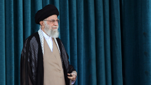Iran's Supreme Leader Ayatollah Ali Khamenei attending a graduation ceremony at the police academy in Tehran, Iran on October 3, 2022