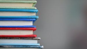 A stack of colorful books