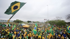 Rally during 2022 presidential election in Brazil.