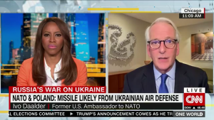 Screenshot of Ivo Daalder speaking with Zain Asher on CNN.