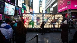 a sign reads 2022 in NYC