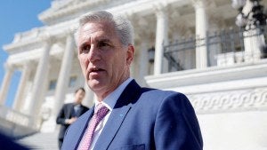 House Minority Leader Kevin McCarthy speaks at a news conference