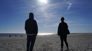 Spectators watch after an alleged Chinese spy balloon was shot down over North Carolina. 