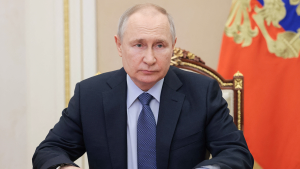 Russian President Putin chairs a Security Council meeting in Moscow, Russia on March 17, 2023.