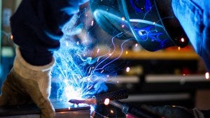 A welder working.