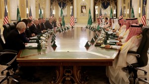 U.S. President Joe Biden participates in a bilateral meeting with Saudi Arabia's Crown Prince Mohammed bin Salman