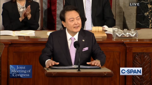 Screenshot of President Yoon Suk-yeol speaking to Congress