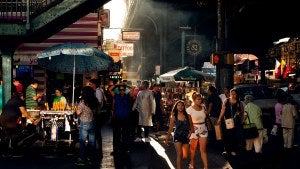 Busy New York streets.