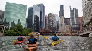 Kayakers on Chicago River