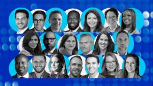 A graphic featuring headshots of the Emerging Leaders Class of 2024.