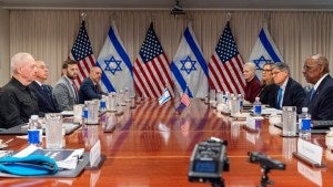 Defense Secretary Lloyd Austin and Israeli Defense Minister Yoav Gallant meet at the Pentagon