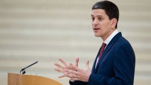 David Miliband speaking at the EU