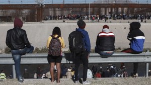 The US-Mexico border wall seen from Ciudad Juarez, Mexico