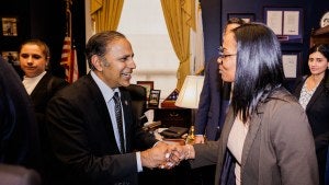 Two people shaking hands
