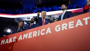 Republican Presidential nominee Donald Trump and his running mate Senator J.D. Vance of Ohio