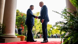 President Biden shakes hands with President Xi