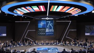 NATO leaders gather around a large table