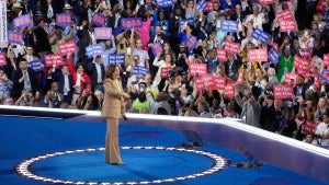 Kamala Harris at the Democratic National Convention in Chicago