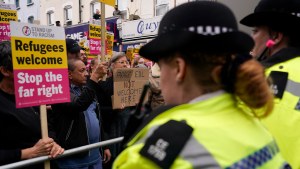 Protestors in Britain