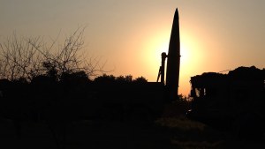 a Russian Iskander missile is seen at an undisclosed location in Russia during drills for using tactical nuclear weapons