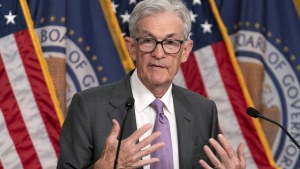 Federal Reserve Board Chairman Jerome Powell speaks during a news conference