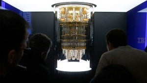 People looking at full quantum computer