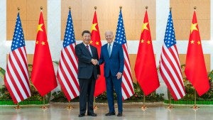 Biden and Xi shake hands