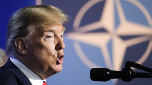  US President Donald Trump at a NATO summit 