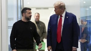 President Donald Trump meets with Ukraine's President Volodymyr Zelenskyy at Trump Tower