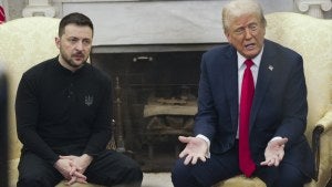 President Donald Trump meets with Ukrainian President Volodymyr Zelenskyy in the Oval Office