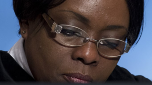 Close up of Judge Sebutinde