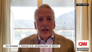 Ivo Daalder speaks on a video call