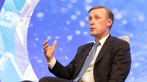 Sullivan speaks on the Council's stage.