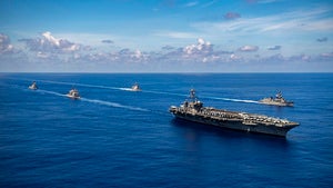 US Navy ships in the Pacific Ocean