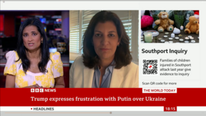 Leslie Vinjamuri is interviewed on BBC