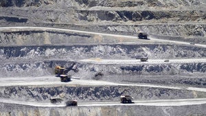 Ore is hauled from the Kennecott's Bingham Canyon Copper Mine in Utah