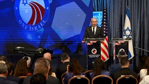 Israeli Prime Minister Benjamin Netanyahu speaks at the opening event of the bipartisan delegation of American legislators to Israel in Jerusalem