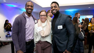 Three Council event attendees pose for a photo.