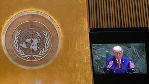 US President Donald Trump addresses the 80th session of the United Nations General Assembly