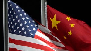US and China flags side by side