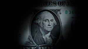 Stylized photo of a one-dollar bill.