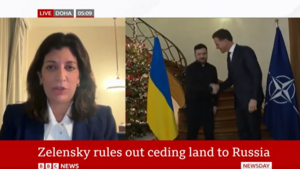 Leslie Vinjamuri speaks via video on BBC News