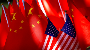 US-China Flags