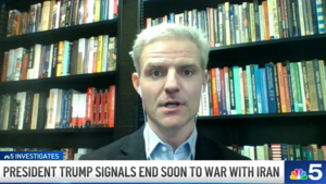 Paul Poast speaks via a video call