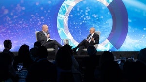 Chris Keogh and Lloyd Blankfein on the Council Stage