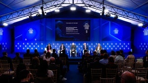 Panelists on stage at the Delphi Economic Forum