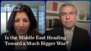 Two people speaking over a virtual call